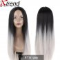 Long Straight Synthetic Black Wigs Burgundy Green Ombre kanekalon Heat Resistant Cosplay Wigs