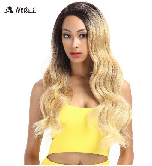 Lace Front Wig Hair 28 inch Long wavy red Synthetic Wigs For African American Black Women
