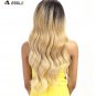 Lace Front Wig Hair 28 inch Long wavy red Synthetic Wigs For African American Black Women