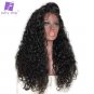 Curly Indian Remy Hair Pre Plucked Lace Front Human Hair Wigs Natural Color Size 12