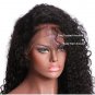 Curly Indian Remy Hair Pre Plucked Lace Front Human Hair Wigs Natural Color Size 24
