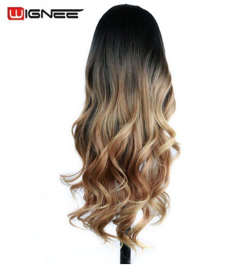 Long White Hair 24 "High Temperature 3 Tone Ombre Glueless Brown Hair Cosplay Wig