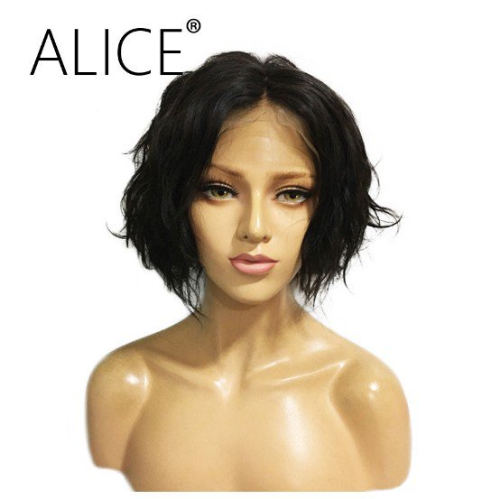 Lace Front Human Hair Wigs With Baby Hair 8-14 Inch Non Peruvian Remy Wigs Size 12
