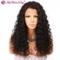 Curly Human Hair Wigs 360 Lace Frontal Wigs Natural Color Brazilian Remy Medium Cap Size 16