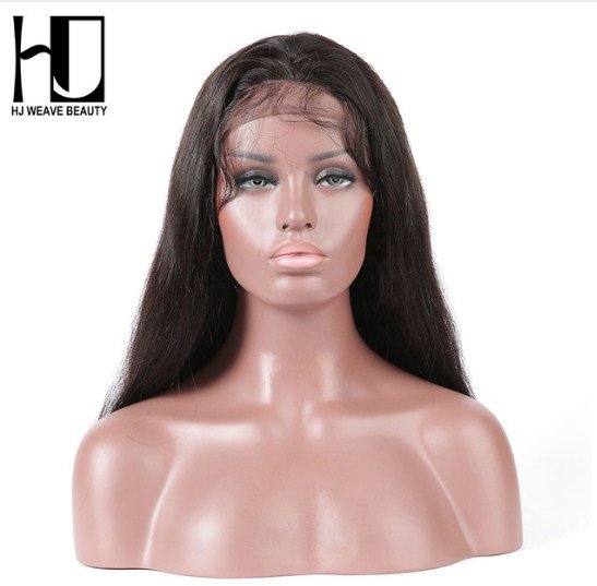 Lace Front Wigs Human Hair Straight Brazilian Remy Hair Natural Color Size 16