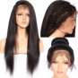 Density Full Lace Human Hair Wigs With Baby Hair No Remy Straight Silky Lace Wigs  12 inch
