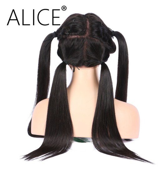 Density Full Lace Human Hair Wigs With Baby Hair No Remy Straight Silky Lace Wigs  16 inch