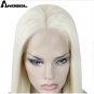 Long Straight High Temperature Fiber Heat Resistant Synthetic Lace Front Glueless Wig 24 inch