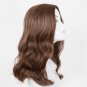 Fei-Show Wig Heat Resistant Synthetic Medium Dark Brown Line Part Curly Cosplay Hair