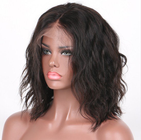 Lace Short Bob Front Wigs Brazilian Natural Color Human Hair With Baby Hair 10  inch