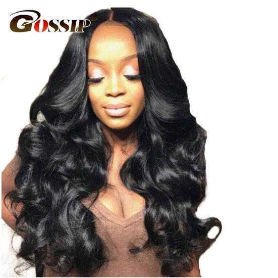 Lace Front Human Hair Wigs For Black Women Lace gossip Front Wig With Baby Hair No Remy 16 inch