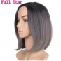 12 Inch Women's Synthetic Wigs Ombre Burgundy / Blonde / Silver Short Afro-American Bob Wigs