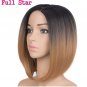 12 Inch Women's Synthetic Wigs Ombre Burgundy / Blonde / Silver Short Afro-American Bob Wigs