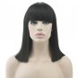 Synthetic Fiber High Temperature Hair Straight Short Blond Black Women Party Hair Piece Cosplay Wigs