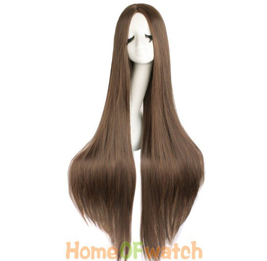 100cm Cosplay Wig Black White Brown 4 Colors Heat Resistant Synthetic Wigs Women Ladies