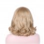 blonde heat resistant synthetic curly wigs with bangs short hair wigs for women