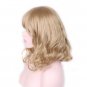 blonde heat resistant synthetic curly wigs with bangs short hair wigs for women