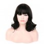 blonde heat resistant synthetic curly wigs with bangs short hair wigs for women