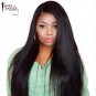Lace Front Human Hair Wigs For Black Women Full and Non Remy Silky Straight Natural 24 inch