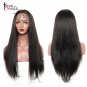Lace Front Human Hair Wigs For Black Women Full and Non Remy Silky Straight Natural 24 inch