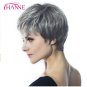 High Temperature Synthetic Fiber Wigs For Black / White Women Natural Short Wig