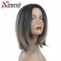 Short Bob Hair Wigs For Women Adjustable Synthetic Wig Bug Gray Cosplay Wig High Temperature Fiber