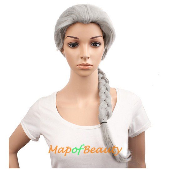 Long Braided Cosplay Wigs Cosplay Brown Blonde Elsa and Anna Wig Party Costume Synthetic