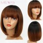 WIG Black Brown Bob Straight Short Hair Wigs for Black Women Synthetic High Temperature Fiber Wig