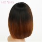 WIG Black Brown Bob Straight Short Hair Wigs for Black Women Synthetic High Temperature Fiber Wig