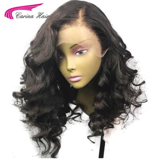 Lace Front Human Hair Wigs with Baby Hair Glueless Short Wigs Loose Peruvian Remy Hair Wave 20 inch