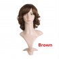 Curly Black Light Dark brown Synthetic women hair Cosplay Nautral wigs 40cm Heat Resistant Ladies
