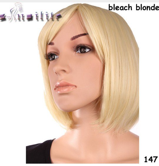 Short Blonde Red Bob Hair Wig Heat Resistant Blonde Synthetic Wigs Black Brown Women Natural