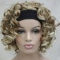 Short Synthetic Women Blonde/Brown Curly Wigs 3/4 Half Wig With Headband For Lady