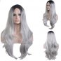 hair wigs heat resistant synthetic wigs long wavy wig woman black gray wig
