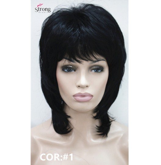 Short Shaggy Layered Copper Red Classic Cap Full Synthetic Wig Kanekalon Women's Wigs