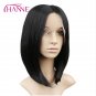 Synthetic Lace front Wig With Combs Natural Black Heat Resistant Straight Hair short Bob wigs