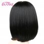 Synthetic Lace front Wig With Combs Natural Black Heat Resistant Straight Hair short Bob wigs