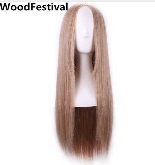 wig cosplay carve long blonde wig straight women wigs natural hair heat resistant synthetic
