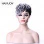 Tones Gray Wig Natural Short Curly Synthetic Hair Wig 2 Colors Available