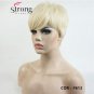 Short Side Bang Red Asymetrical Straight Wig Full Synthetic Wigs