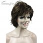 Synthetic Fake Wigs Brown Black Blonde Short Wavy Fluffy Layered Cut Wigs With Bangs