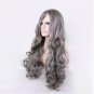 long wavy dark grey wig cosplay women heat resistant hair synthetic wigs