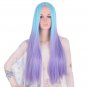 Long Straight Hair Femals Full Head Black Blue Purple Gray Brown Cosplay Wigsh Baby Hair 24 inches