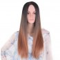 Long Straight Hair Femals Full Head Black Blue Purple Gray Brown Cosplay Wigsh Baby Hair 24 inches