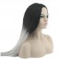 Hair Straight Long Wigs White Synthetic Hair Heat Resistant Gray Omber Hair Women Wig