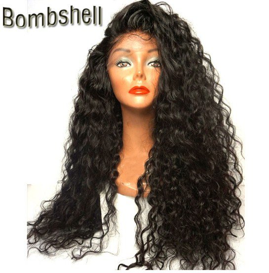 Curly Synthetic Lace Front Wig High Temperature Heat Resistant  Heavy Density 26 inches