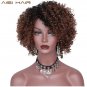 Synthetic Ombre Brown Short Wigs for Black Women Afro Kinky Curly African American Hair