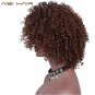 Synthetic Ombre Brown Short Wigs for Black Women Afro Kinky Curly African American Hair
