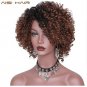Synthetic Ombre Brown Short Wigs for Black Women Afro Kinky Curly African American Hair
