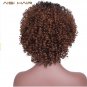 Synthetic Ombre Brown Short Wigs for Black Women Afro Kinky Curly African American Hair